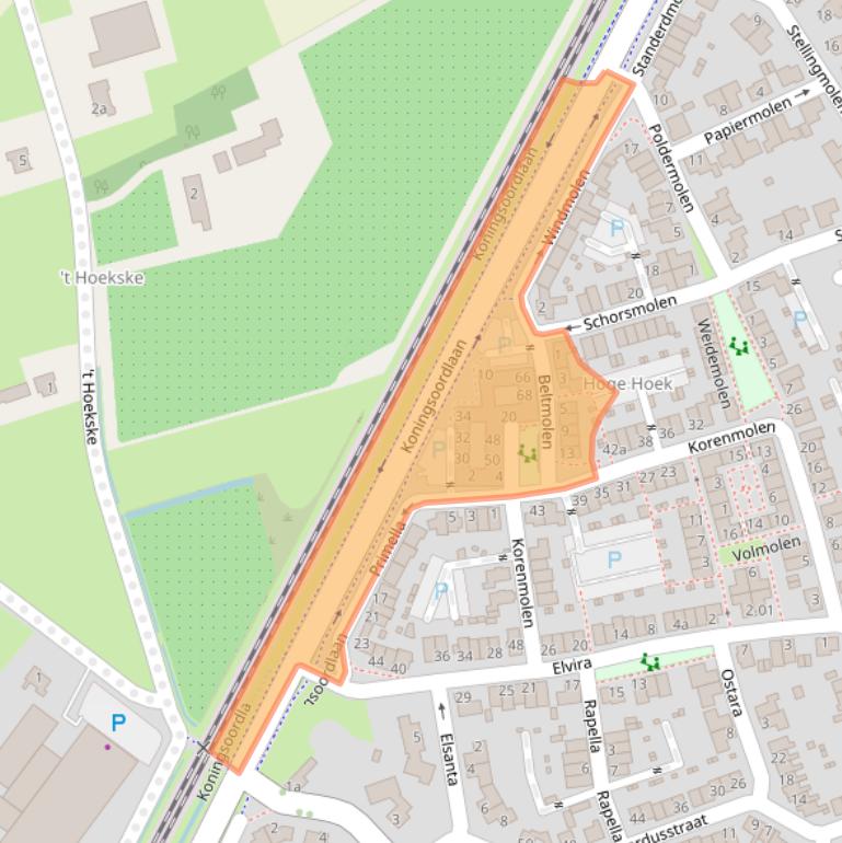 Kaart van postcodegebied 5057AJ.