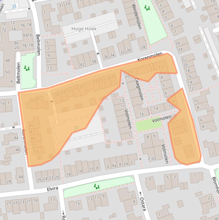 Kaart van postcodegebied 5057BA.