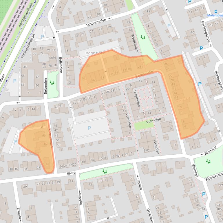 Kaart van postcodegebied 5057BB.