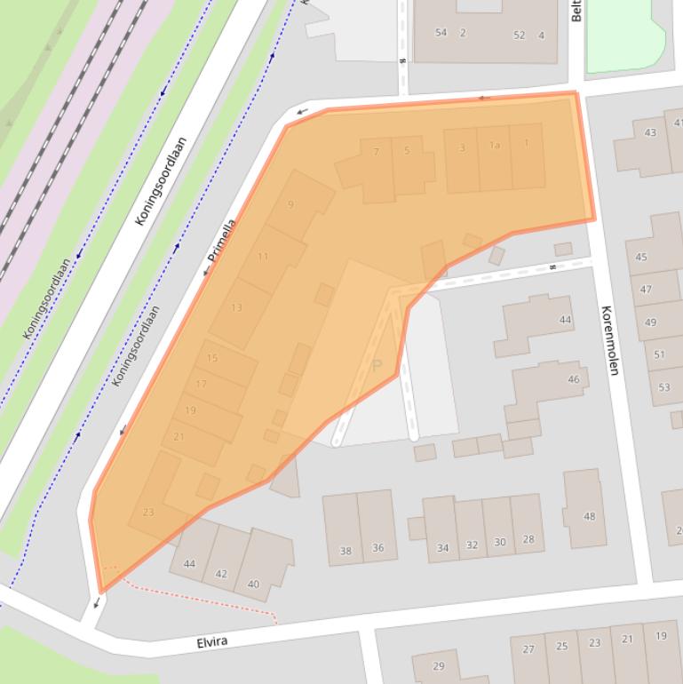Kaart van postcodegebied 5057BC.