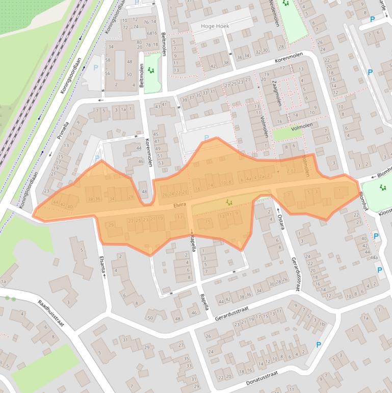Kaart van postcodegebied 5057BH.
