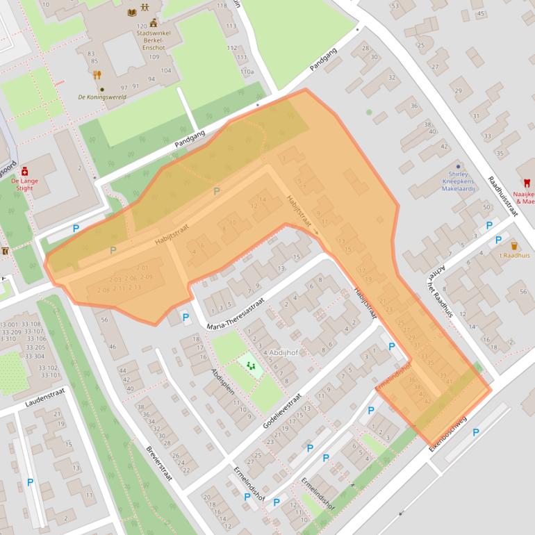 Kaart van postcodegebied 5057EC.