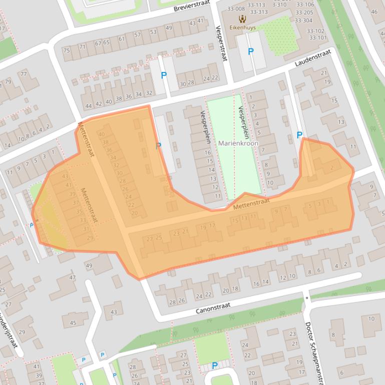 Kaart van postcodegebied 5057EP.