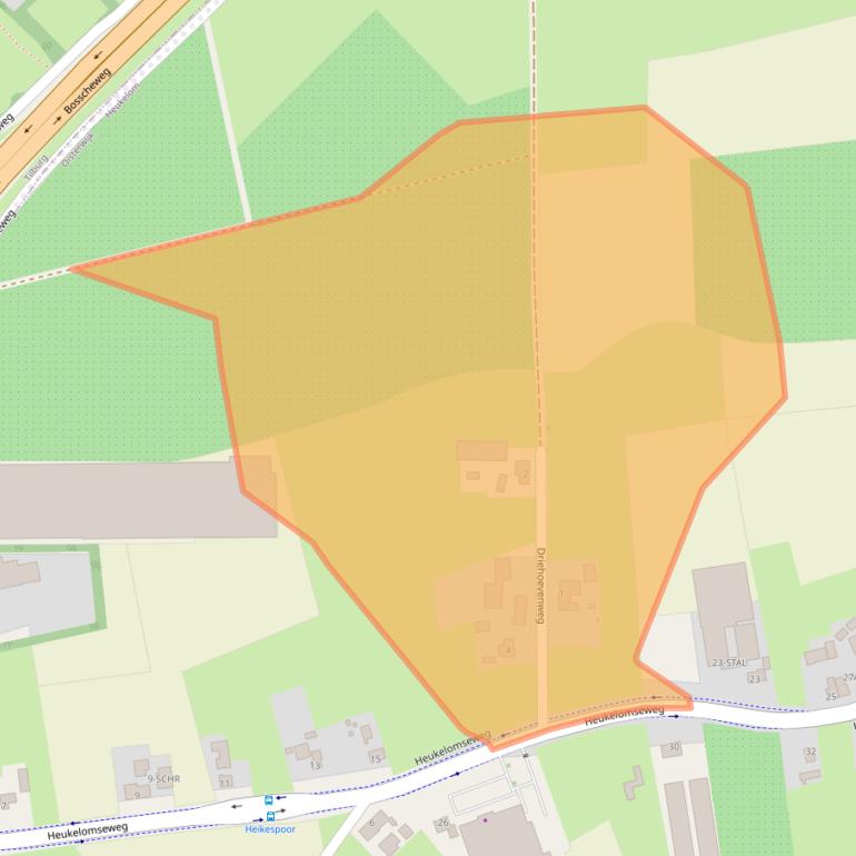 Kaart van postcodegebied 5059AE.