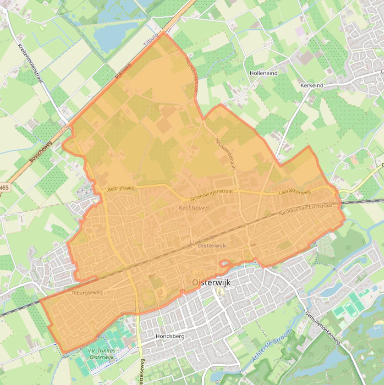 Kaart van postcodegebied 5061.