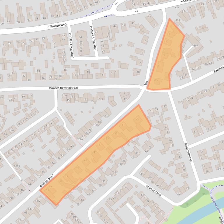 Kaart van postcodegebied 5061AA.