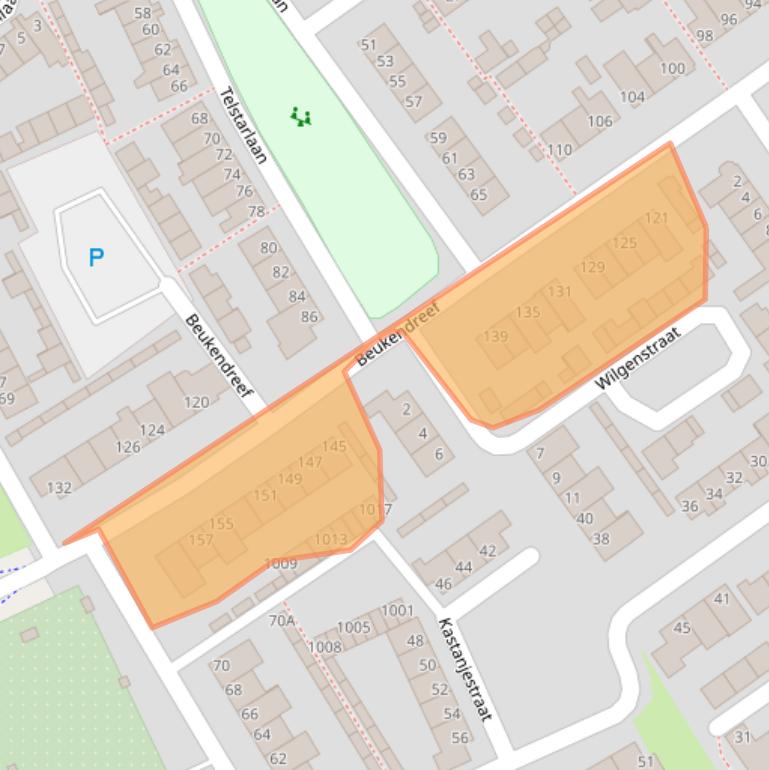 Kaart van postcodegebied 5061AC.