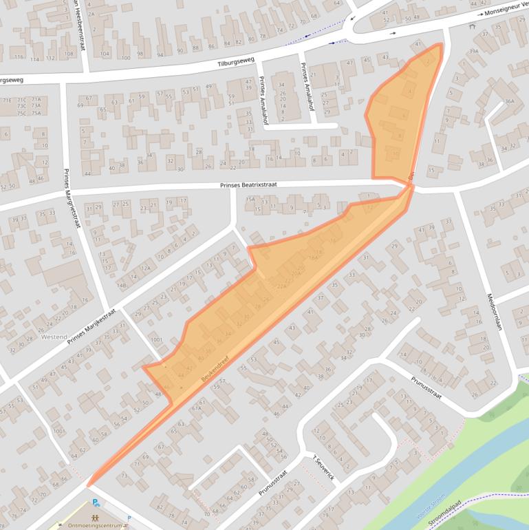 Kaart van postcodegebied 5061AD.