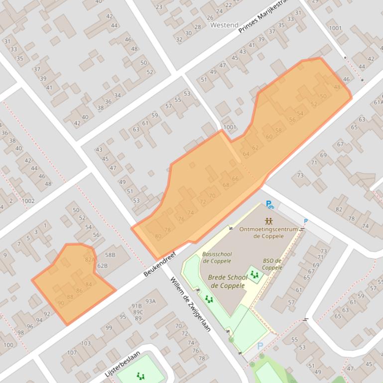 Kaart van postcodegebied 5061AE.