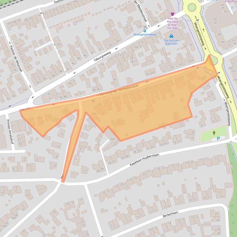 Kaart van postcodegebied 5061BD.