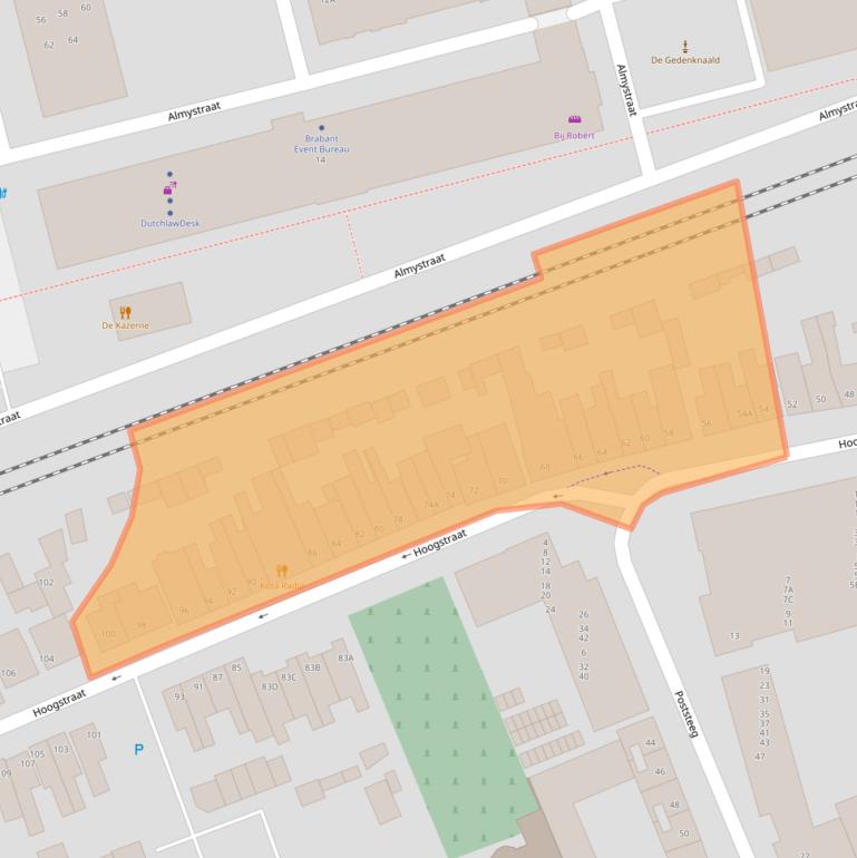 Kaart van postcodegebied 5061EX.