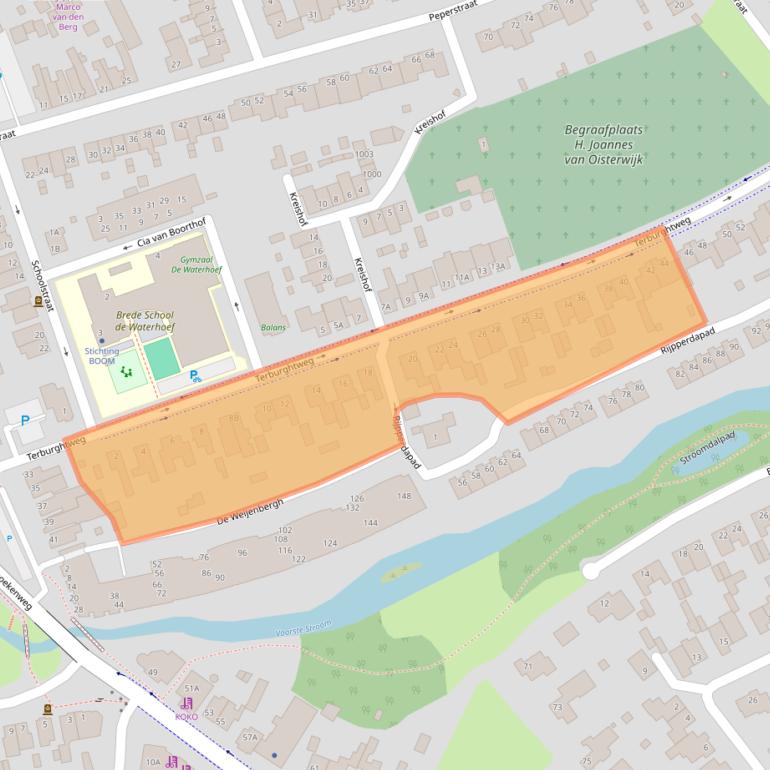 Kaart van postcodegebied 5061LG.