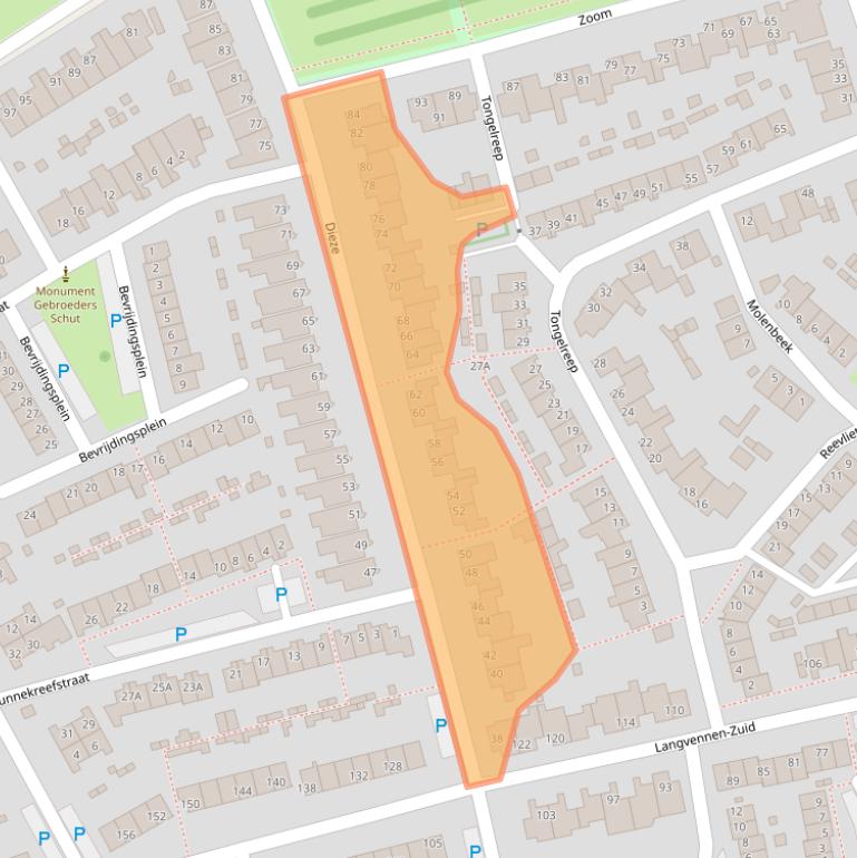 Kaart van postcodegebied 5061NB.