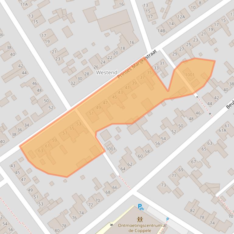 Kaart van postcodegebied 5061TG.