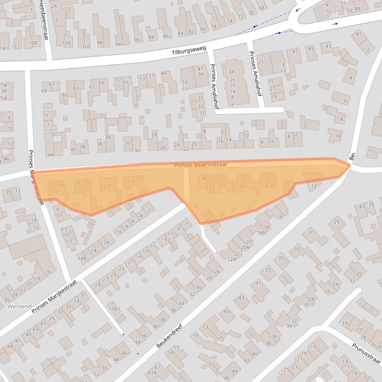 Kaart van postcodegebied 5061TM.