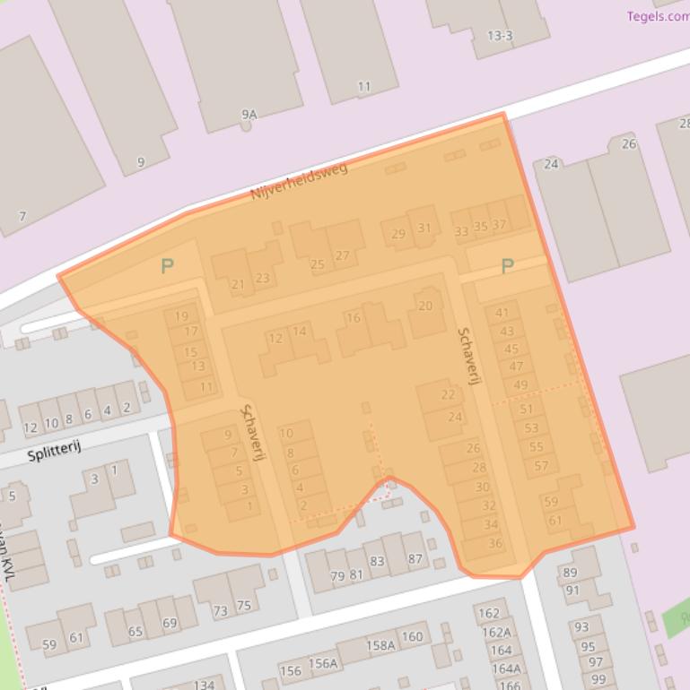 Kaart van postcodegebied 5061TZ.