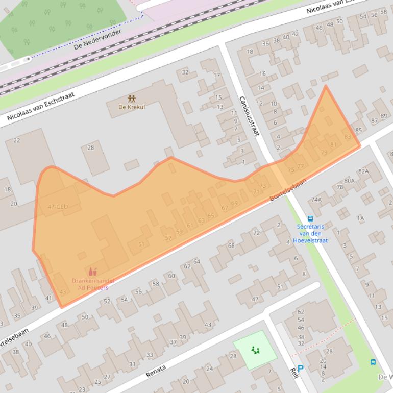 Kaart van postcodegebied 5061VB.