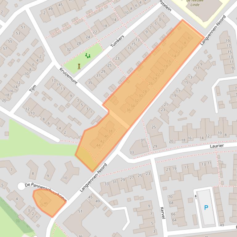 Kaart van postcodegebied 5061WZ.