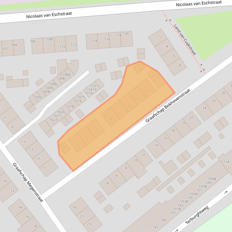 Kaart van postcodegebied 5061XT.