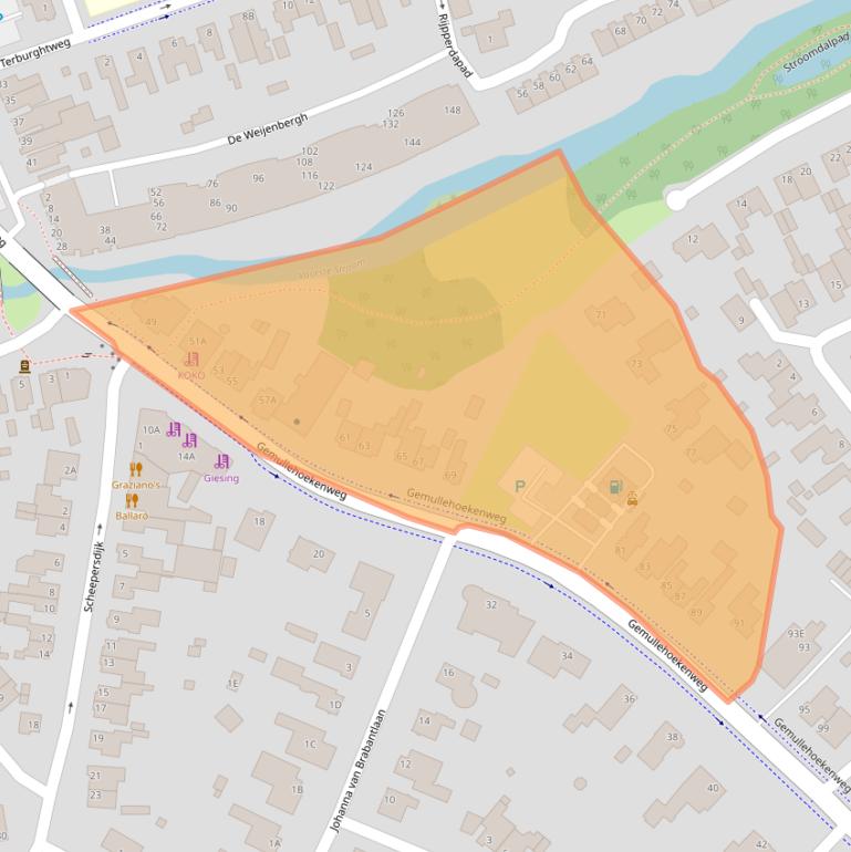 Kaart van postcodegebied 5062CA.