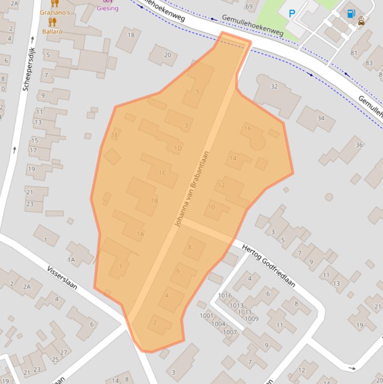 Kaart van postcodegebied 5062CG.