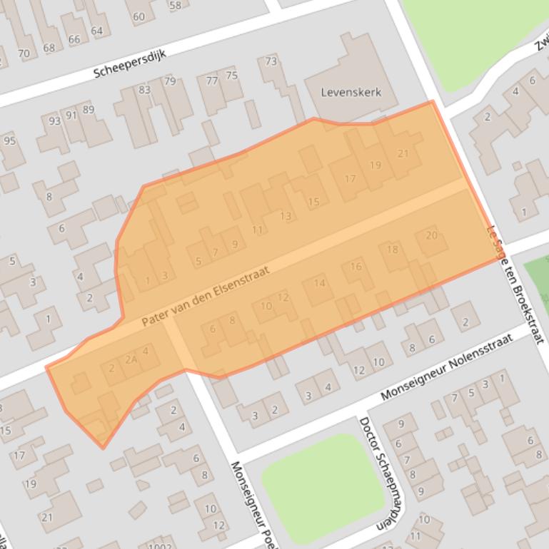 Kaart van postcodegebied 5062CX.