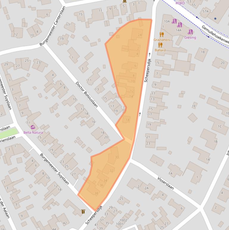 Kaart van postcodegebied 5062EC.