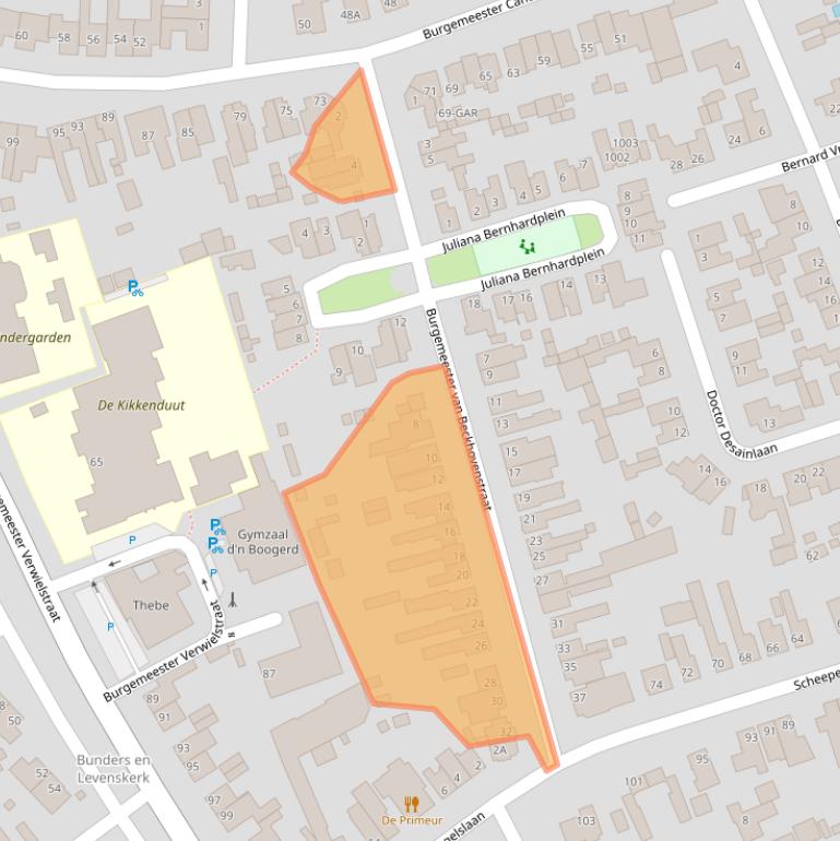 Kaart van postcodegebied 5062EG.