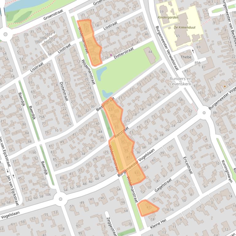 Kaart van postcodegebied 5062HA.