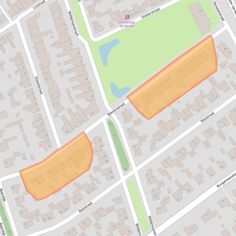 Kaart van postcodegebied 5062HH.