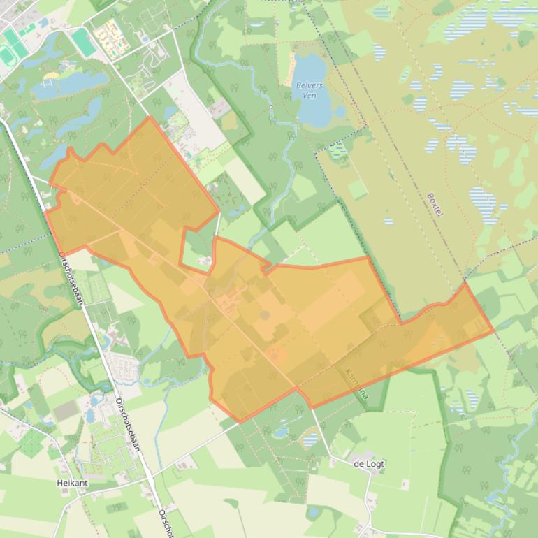 Kaart van postcodegebied 5062TB.