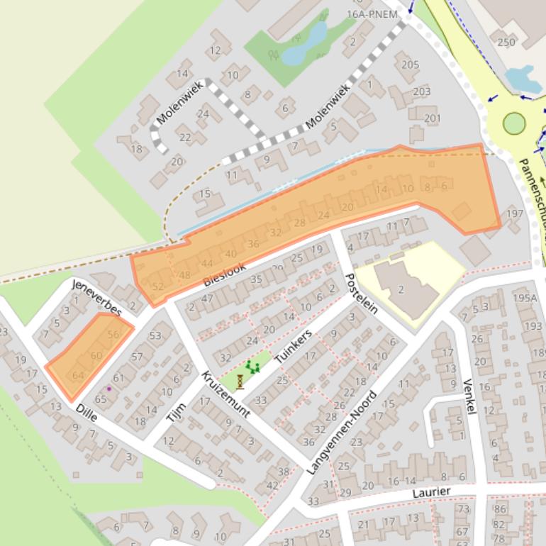 Kaart van postcodegebied 5063EC.