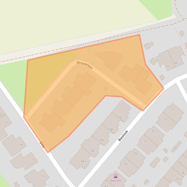 Kaart van postcodegebied 5063EH.