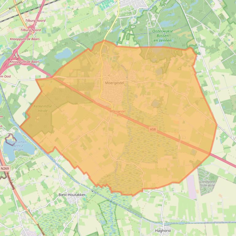 Kaart van postcodegebied 5066.