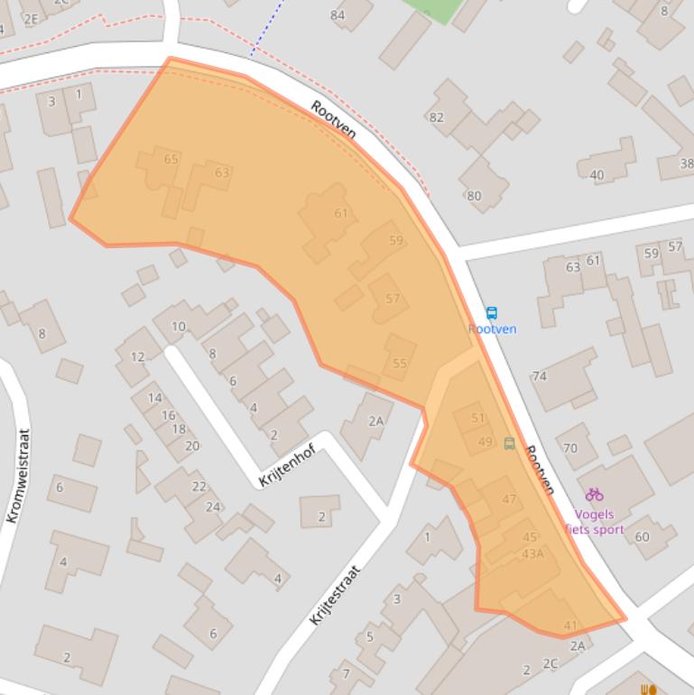 Kaart van postcodegebied 5066AV.