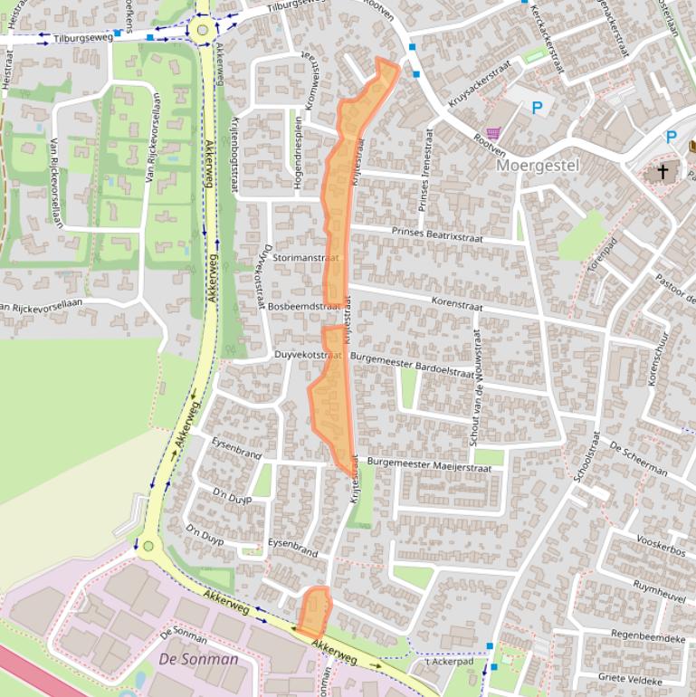 Kaart van postcodegebied 5066BH.