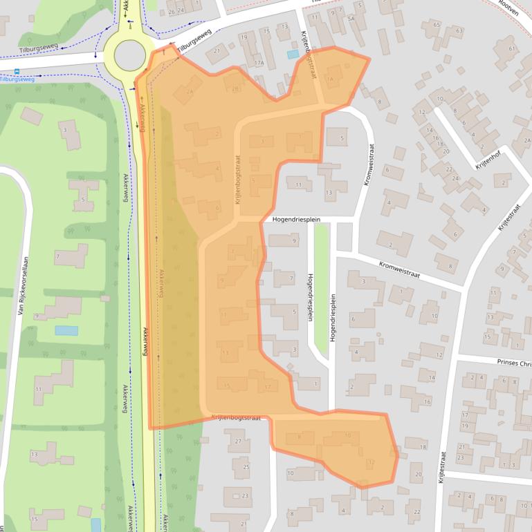 Kaart van postcodegebied 5066BJ.