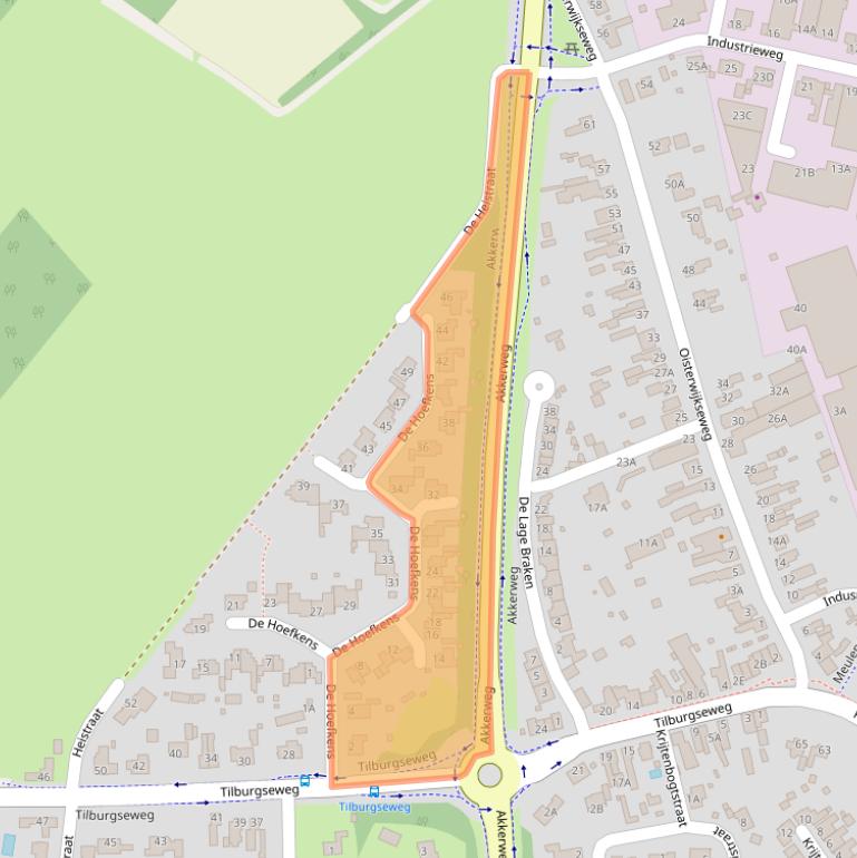 Kaart van postcodegebied 5066BZ.