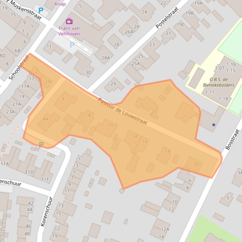 Kaart van postcodegebied 5066EG.