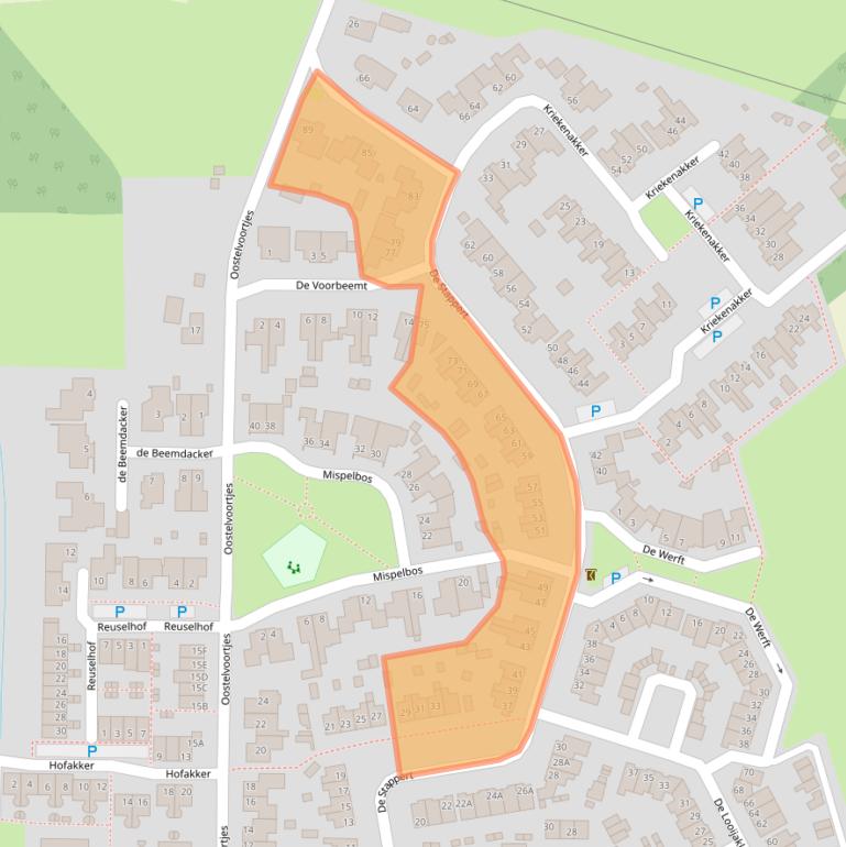 Kaart van postcodegebied 5066ME.