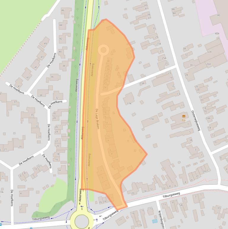 Kaart van postcodegebied 5066WX.