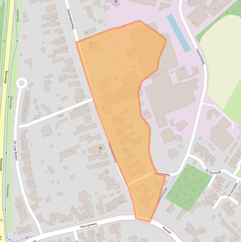 Kaart van postcodegebied 5066XD.