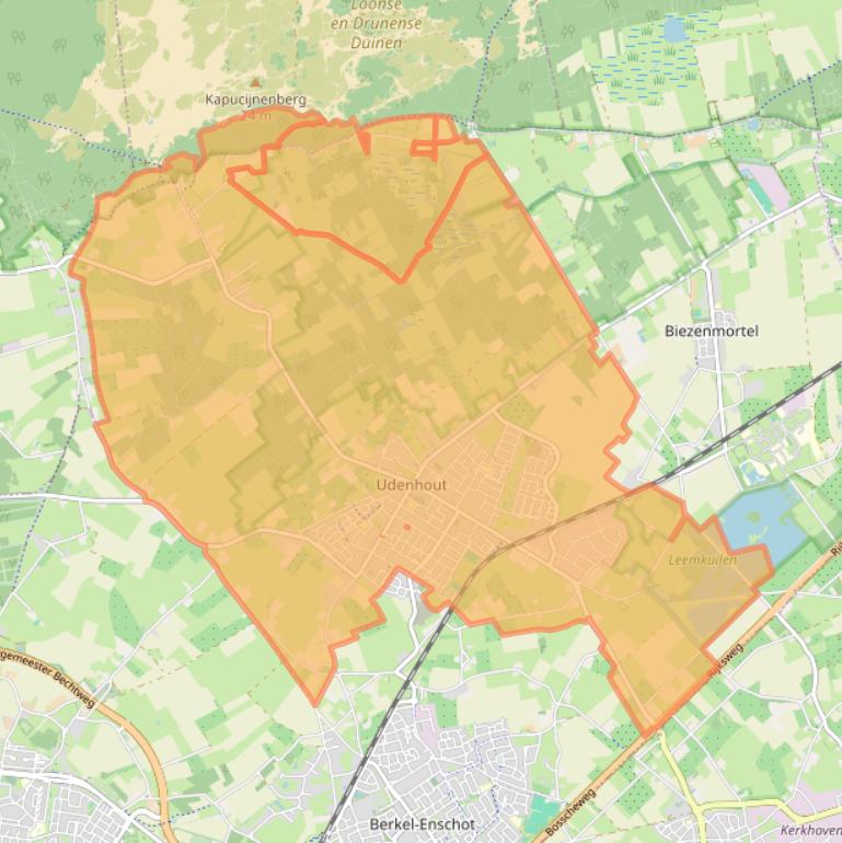 Kaart van postcodegebied 5071.