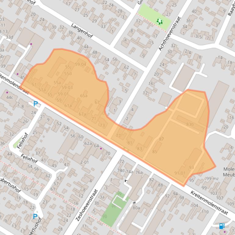 Kaart van postcodegebied 5071BB.