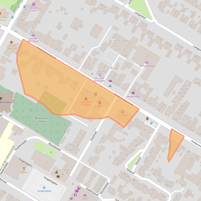 Kaart van postcodegebied 5071BE.
