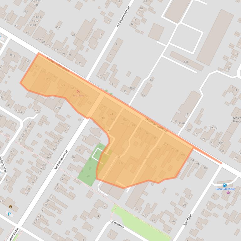 Kaart van postcodegebied 5071BH.