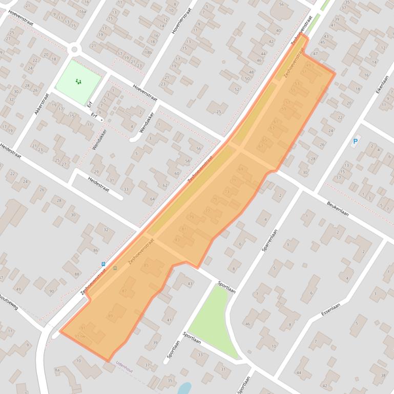 Kaart van postcodegebied 5071BN.