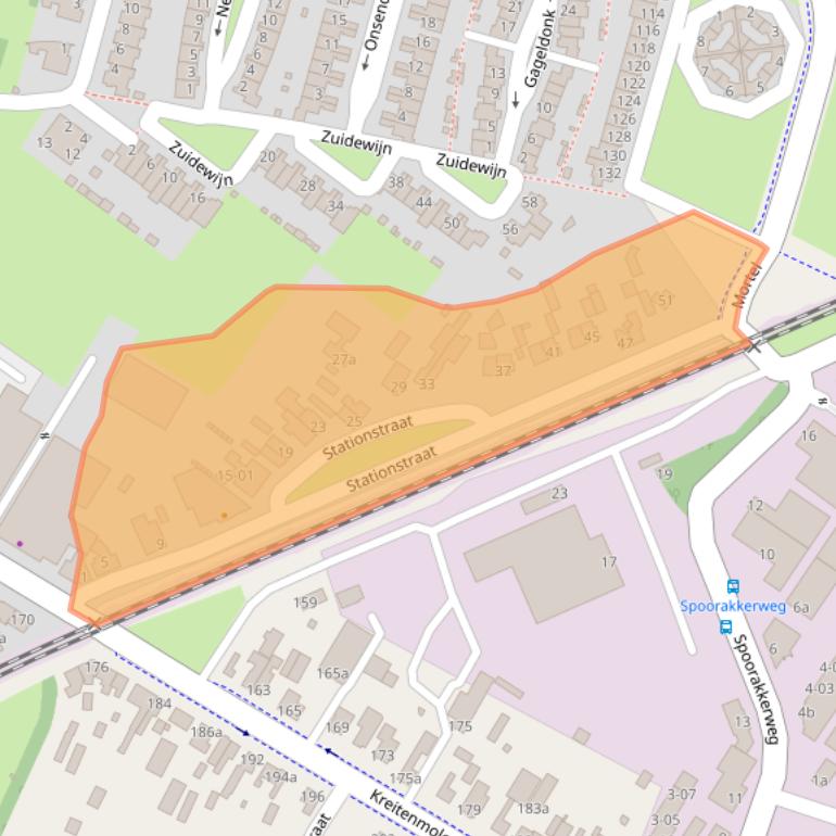 Kaart van postcodegebied 5071BS.