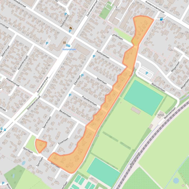 Kaart van postcodegebied 5071CC.