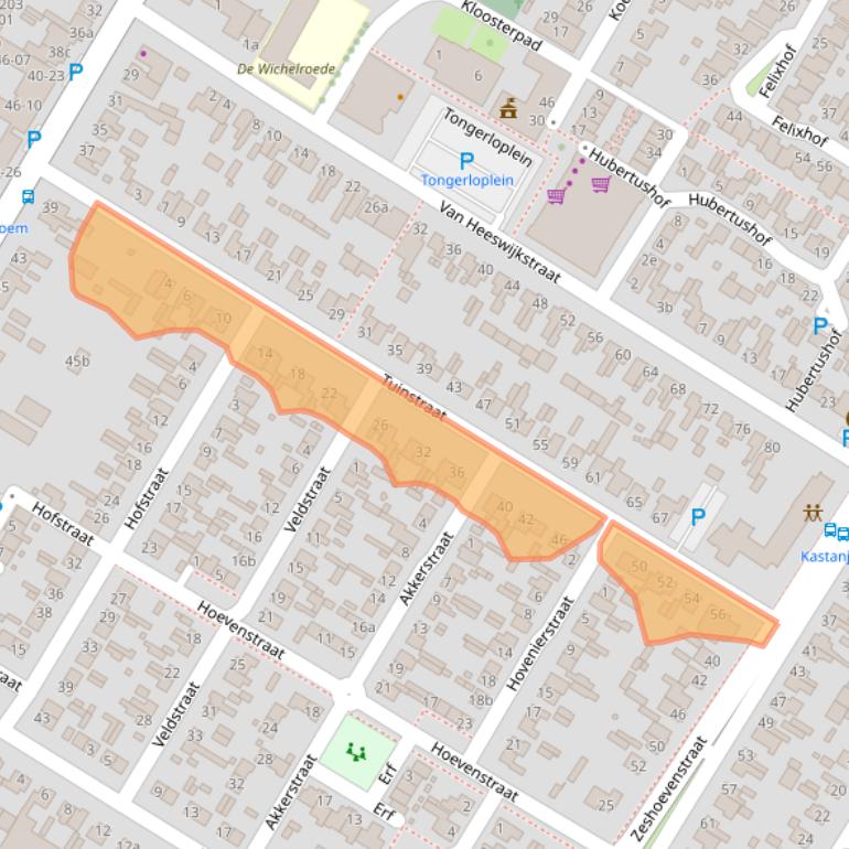 Kaart van postcodegebied 5071CS.